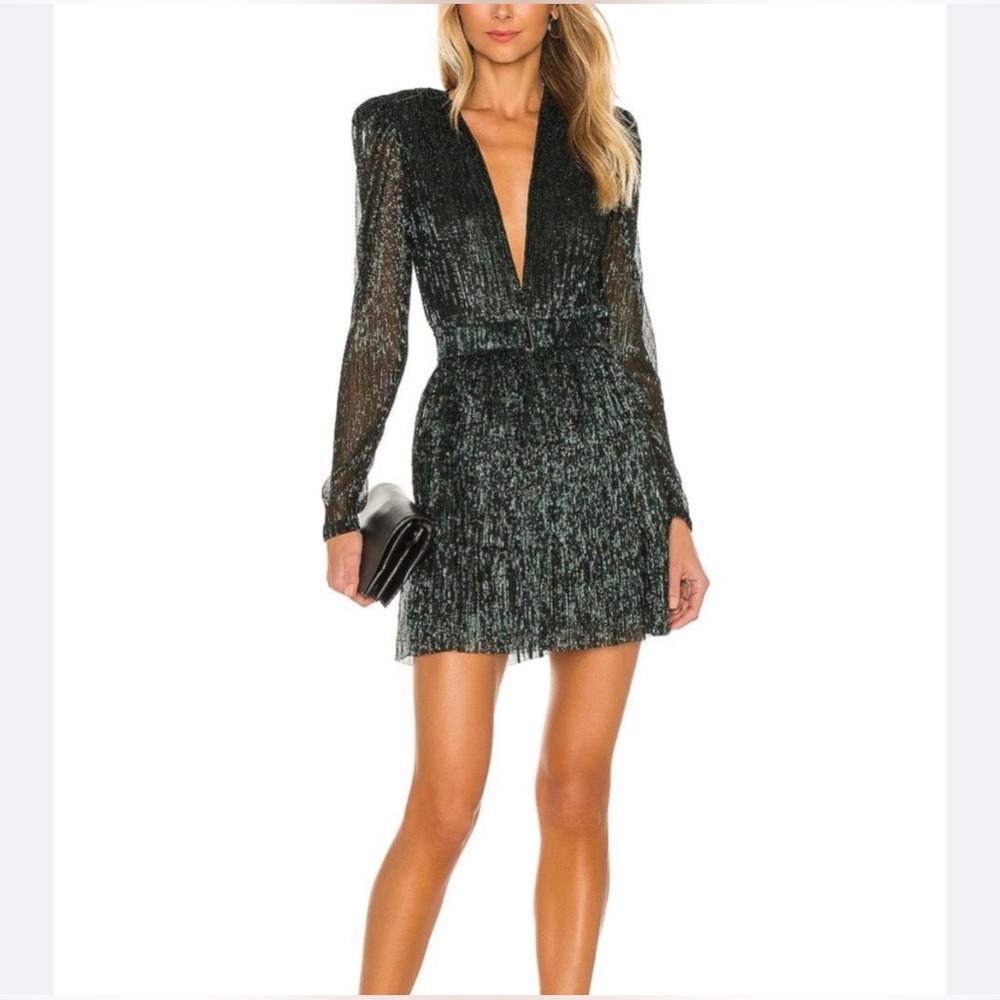 SABINA MUSAYEV X REVOLVE Carry Mini Dress in EMERALD